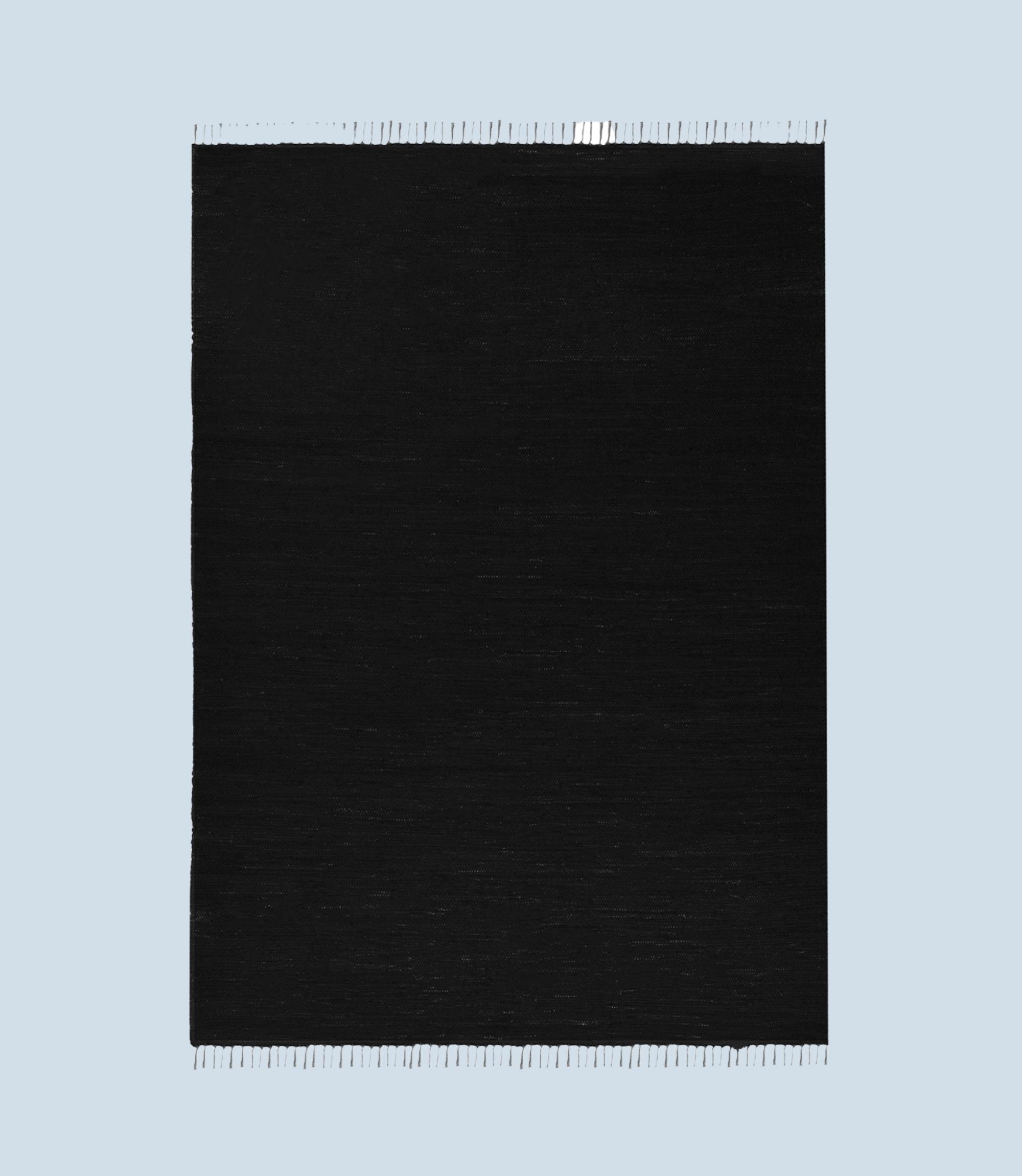 Teppich Baumwolle Schwarz 70x140cm