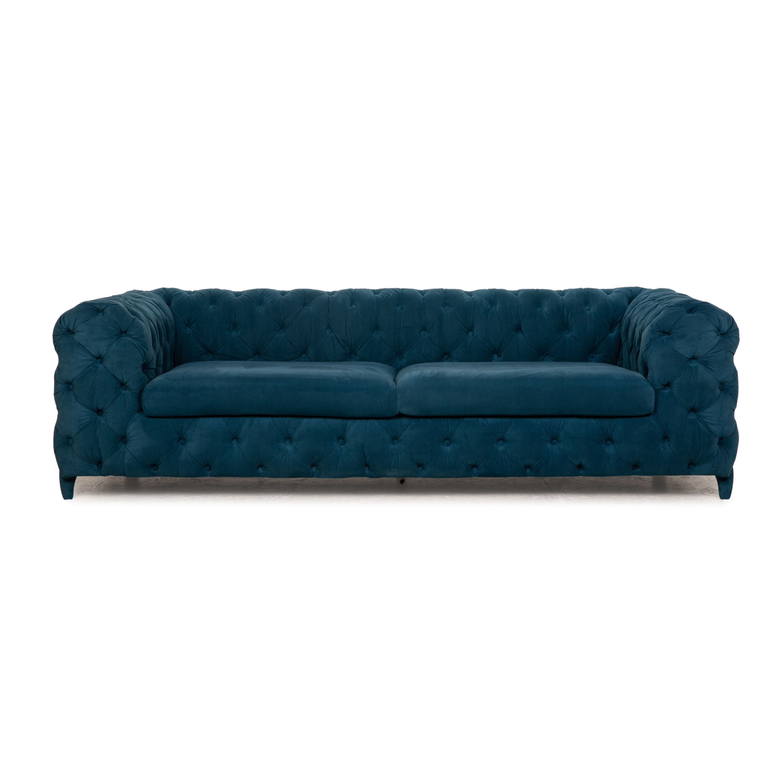 Sofa 3-Sitzer Chesterfield Stoff Blau