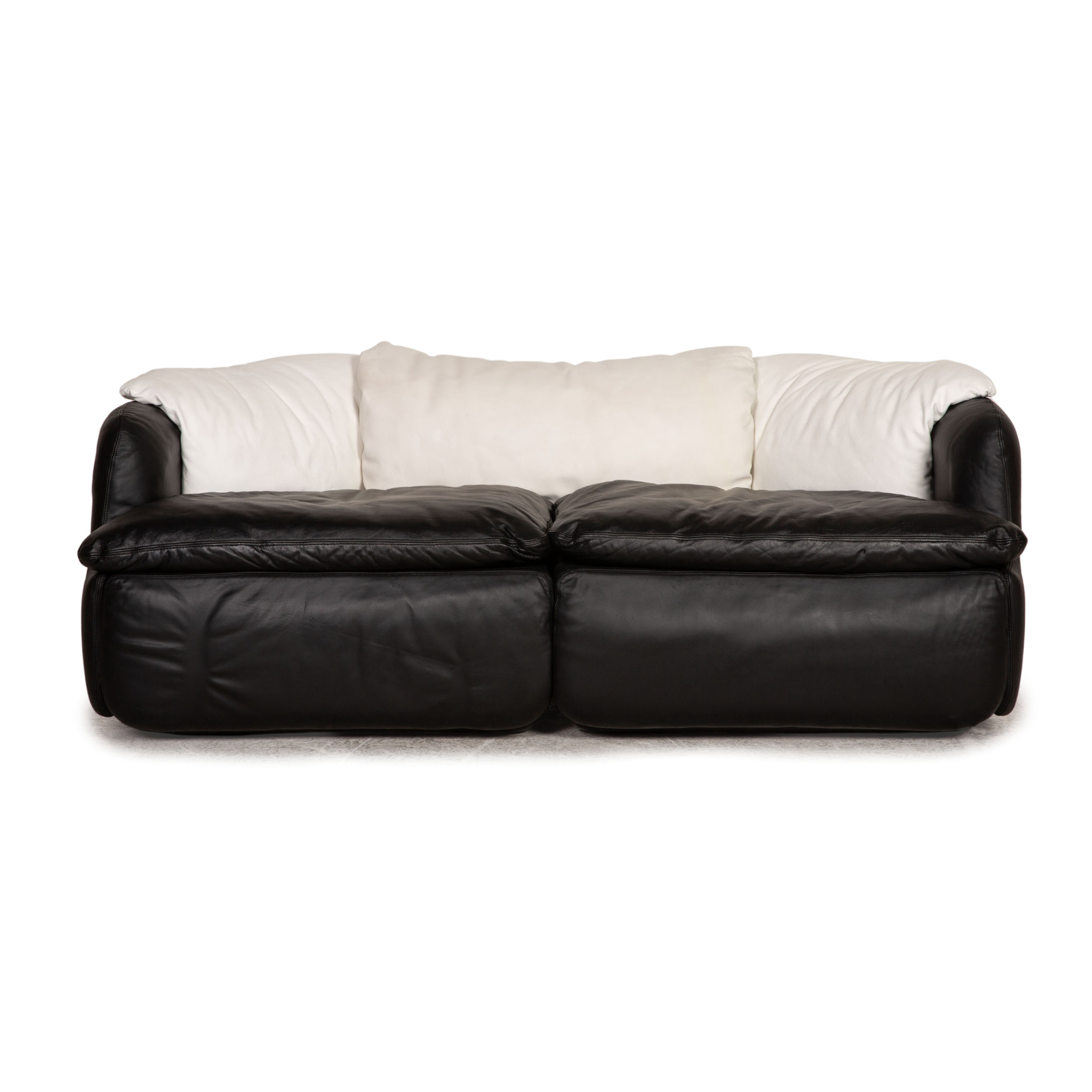 Confidential Sofa 2-Sitzer Leder Schwarz Weiß