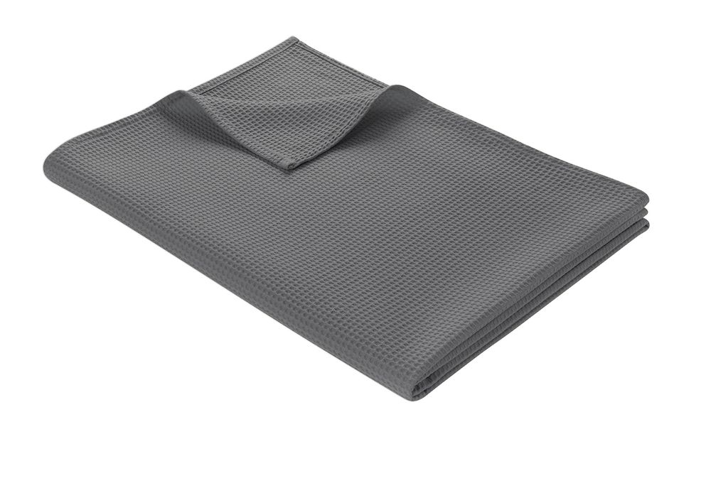 Leichte Decke aus Waffelpiqué 100% Baumwolle Grau King