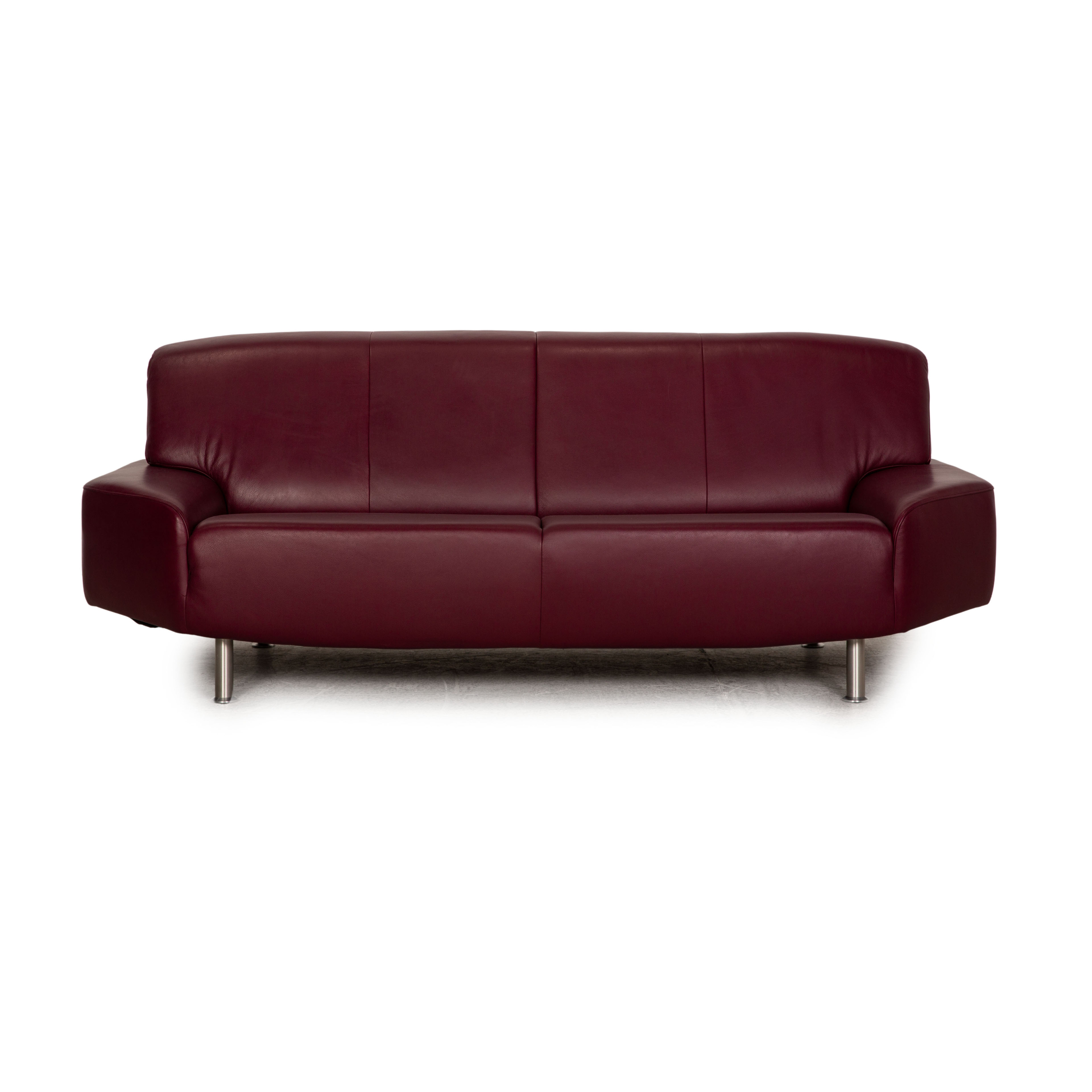 Sofa 3-Sitzer Leder Rot
