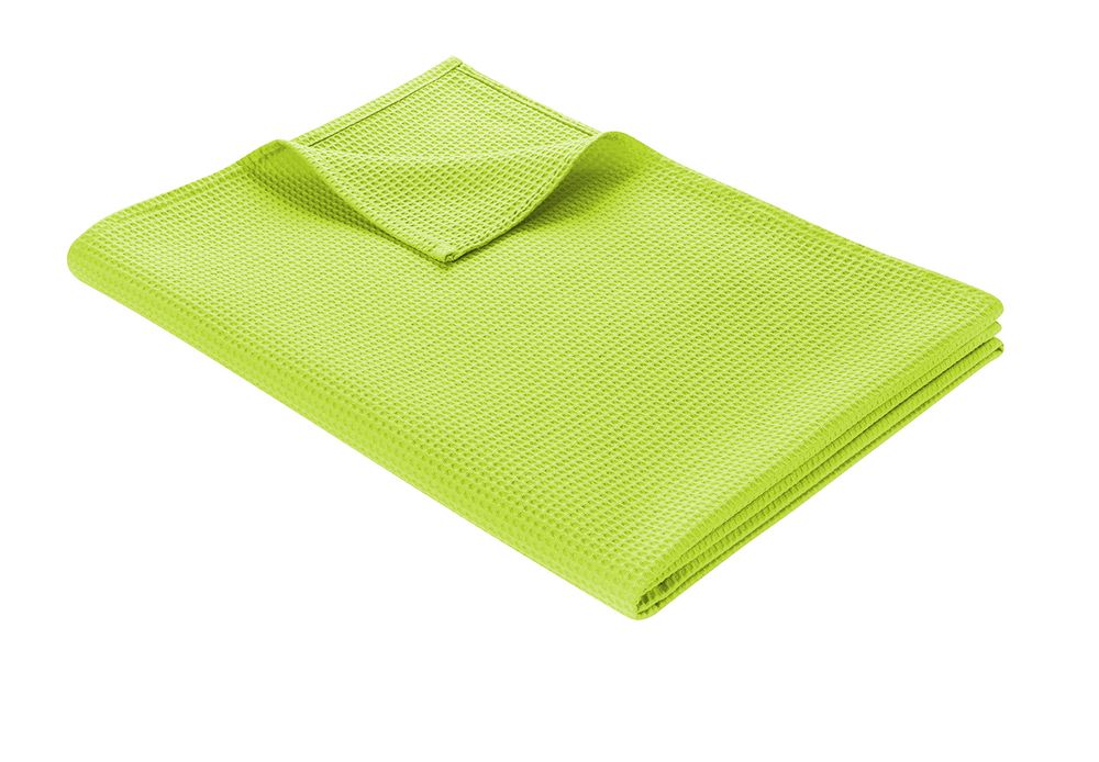Leichte Decke aus Waffelpiqué 100% Baumwolle Grün Single