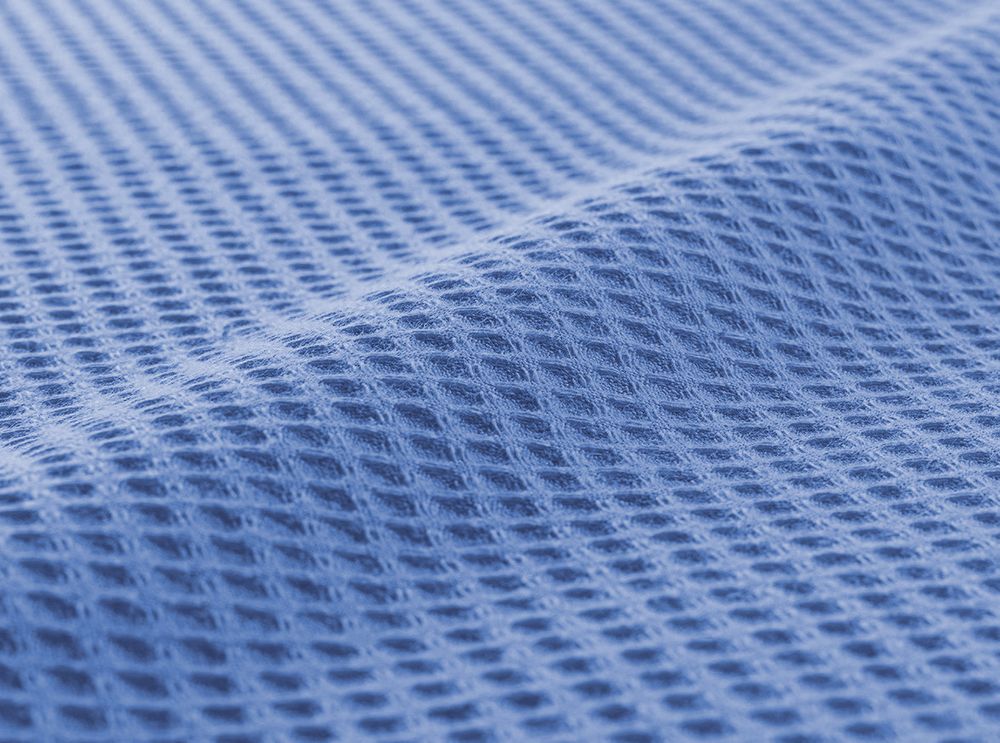 Leichte Decke aus Waffelpiqué 100% Baumwolle Blau Single