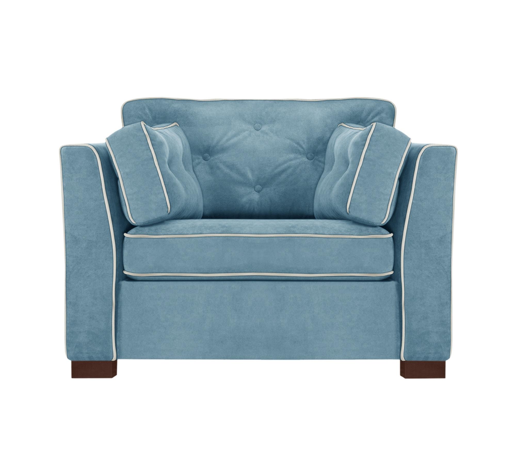 Sessel mit Paspelierung Blau