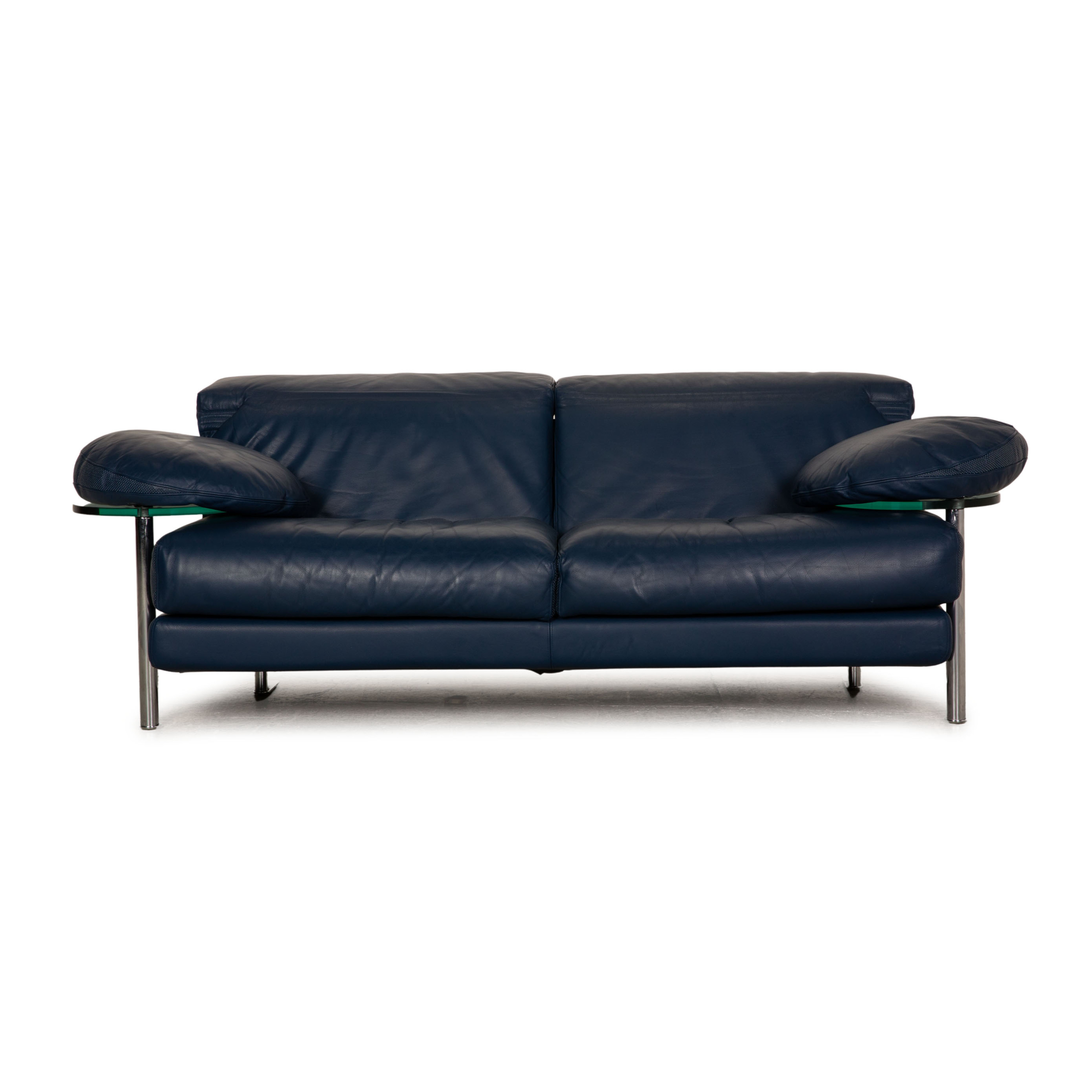 Sofa 2-Sitzer Leder Blau