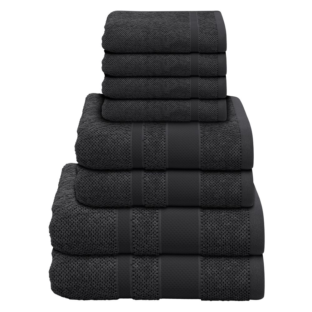8-tlg. Handtuch-Set aus Baumwolle Grau Öko-Tex Standard 100