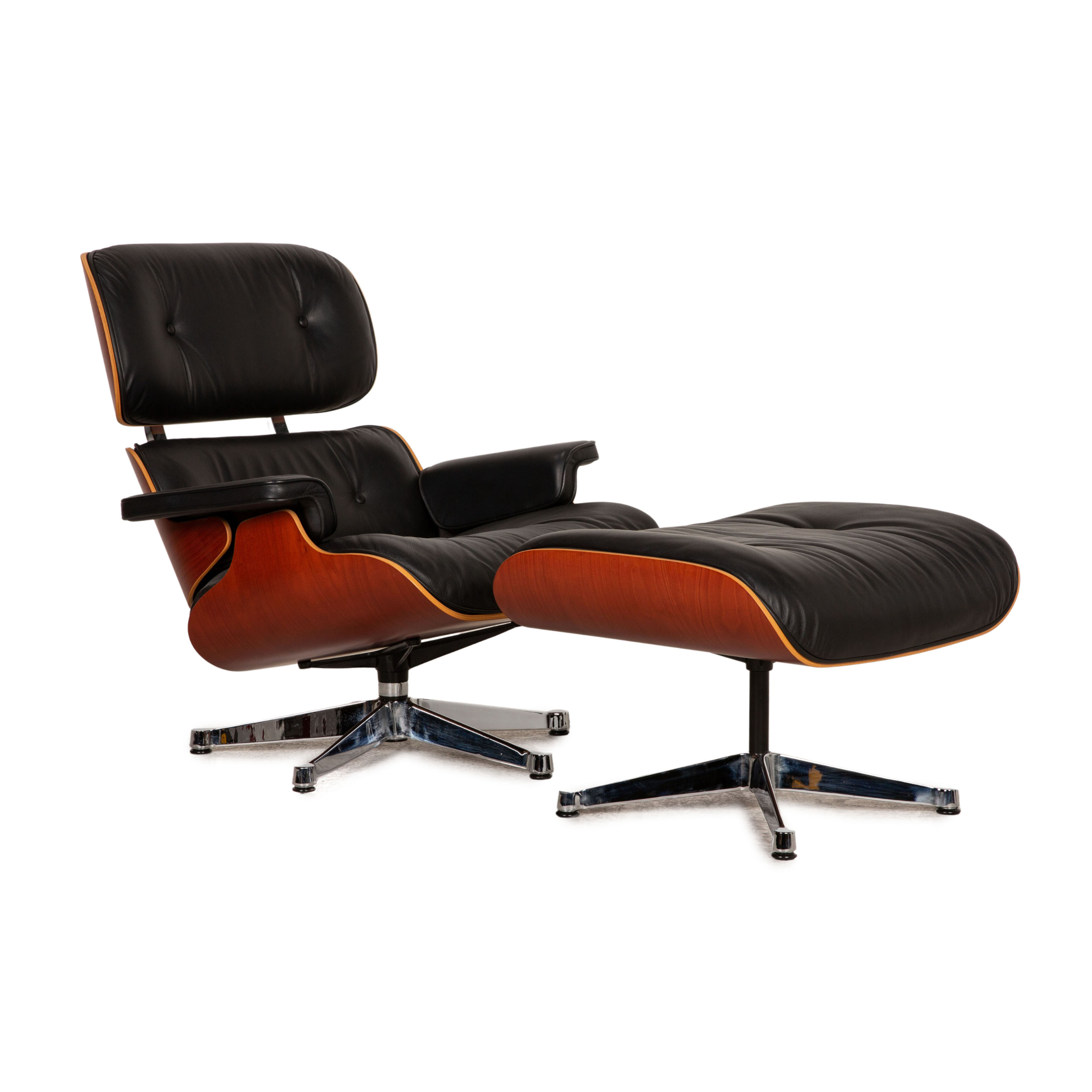 Vitra Eames Lounge Chair inkl. Ottoman Leder Schwarz