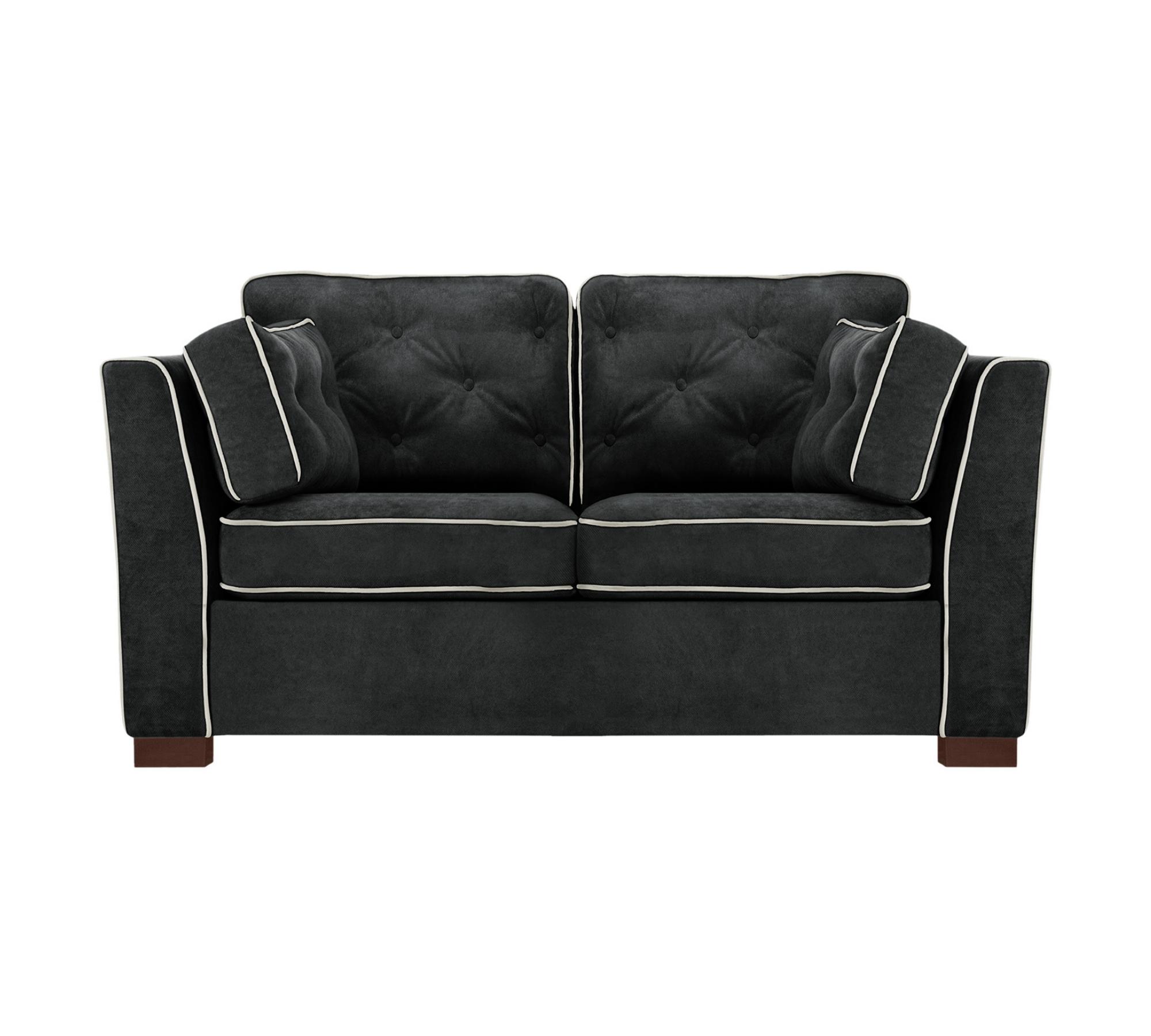 2-Sitzer Sofa mit Paspelierung Schwarz