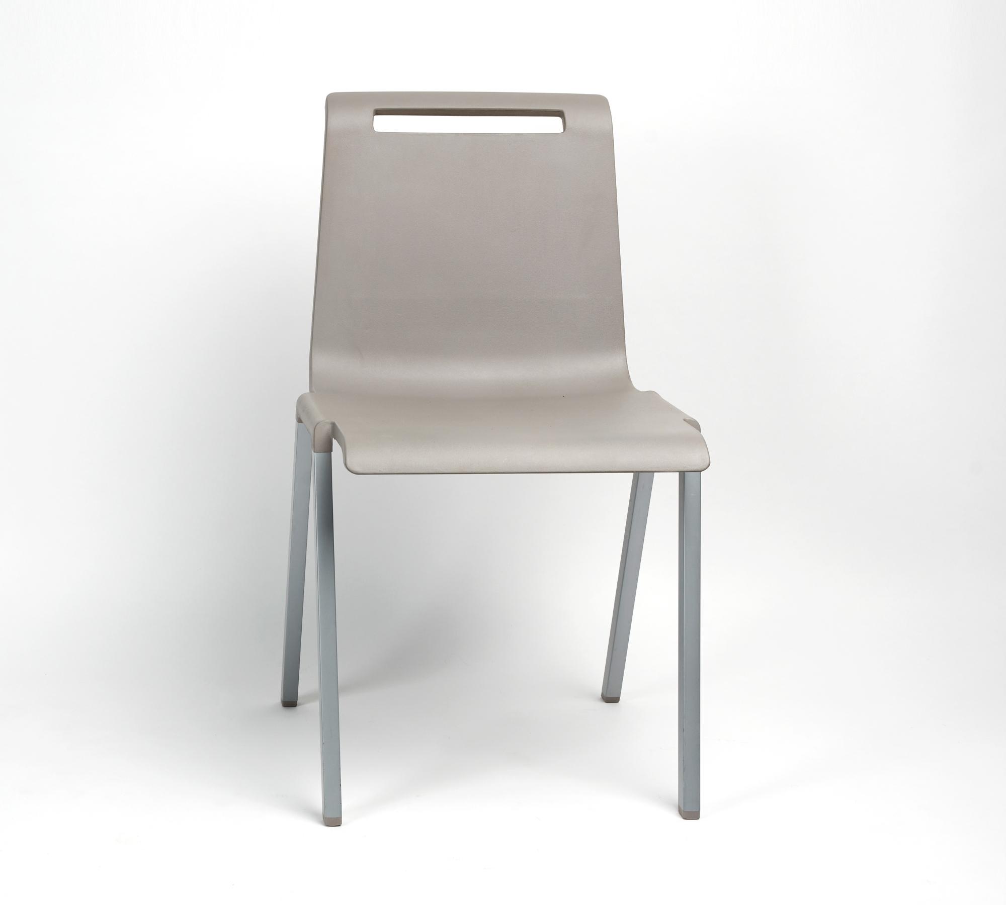 MIT Universeller Stuhl, Stapelbar mit Griff, Aluminiumbeine