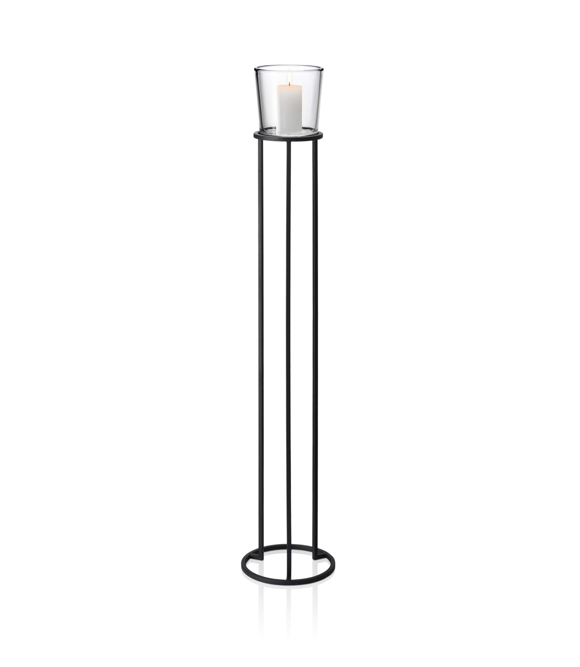 Nero Hoher Kerzenhalter Stahl Glas 138cm 