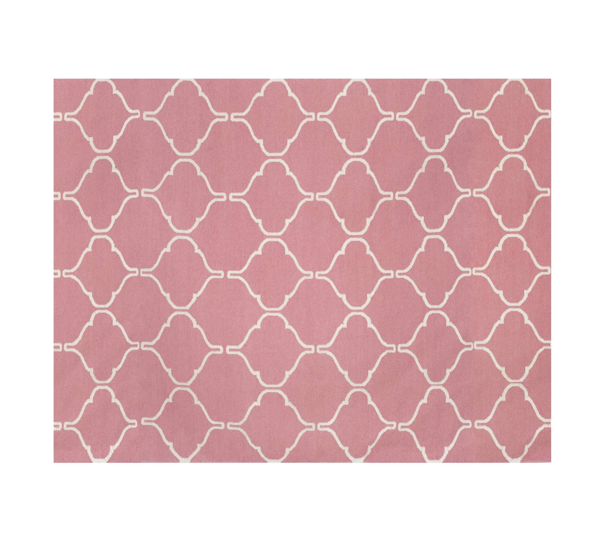 Woll-Kilim Teppich Pink 230 x 300 cm