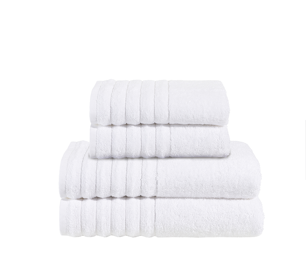 4-tlg. Handtuch-Set aus Baumwolle Weiß Öko-Tex Standard 100