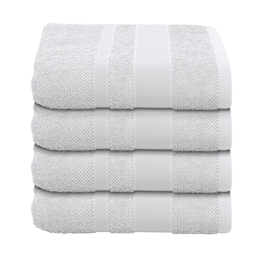 4-tlg. Handtuch-Set aus Baumwolle Hellgrau Öko-Tex Standard