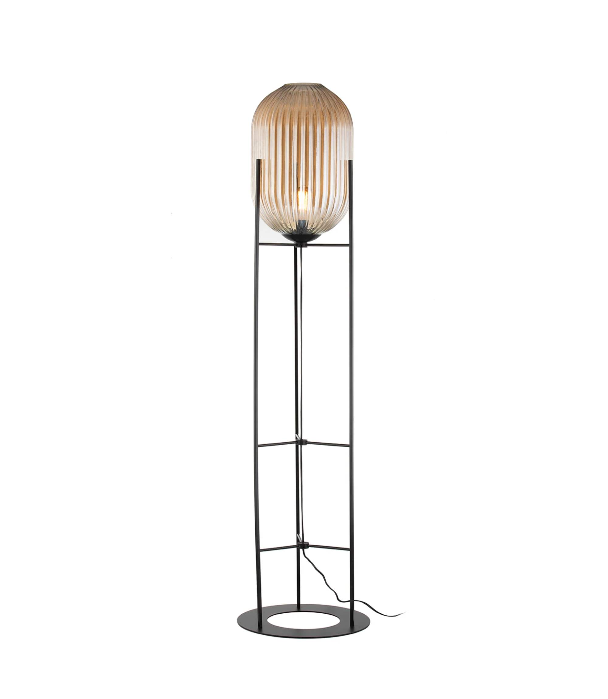 Stehlampe 1-flammig Glas Metall