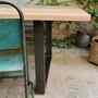Indoor-Outdoor Eichenholztisch mit Metallgestell 180cm 6