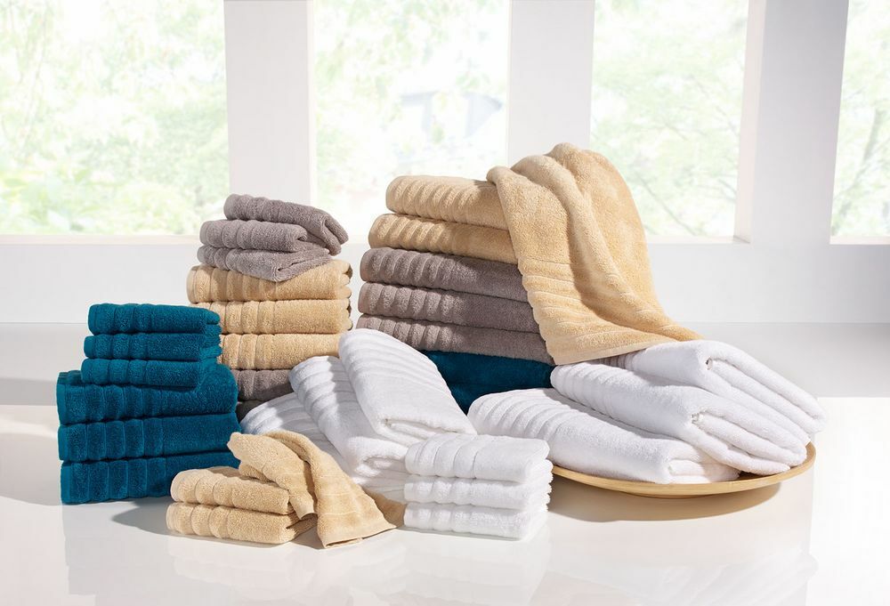 2-tlg. Handtuch-Set aus Baumwolle Weiß Öko-Tex Standard 100 6