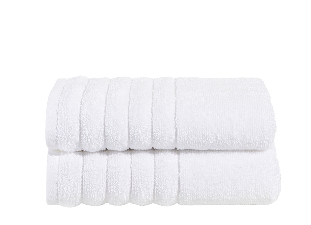 2-tlg. Handtuch-Set aus Baumwolle Weiß Öko-Tex Standard 100 0