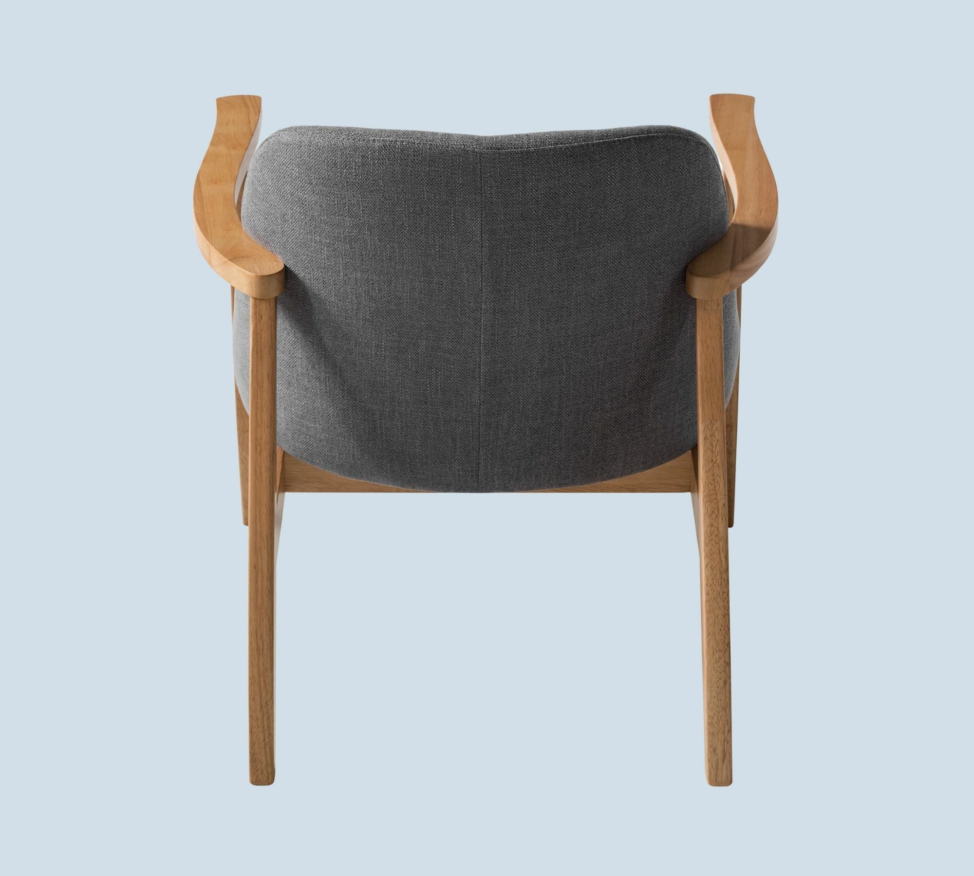 Sessel aus Eiche Massiv mit Webstoff Grau 5