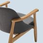 Sessel aus Eiche Massiv mit Webstoff Grau 4