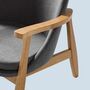Sessel aus Eiche Massiv mit Webstoff Grau 7