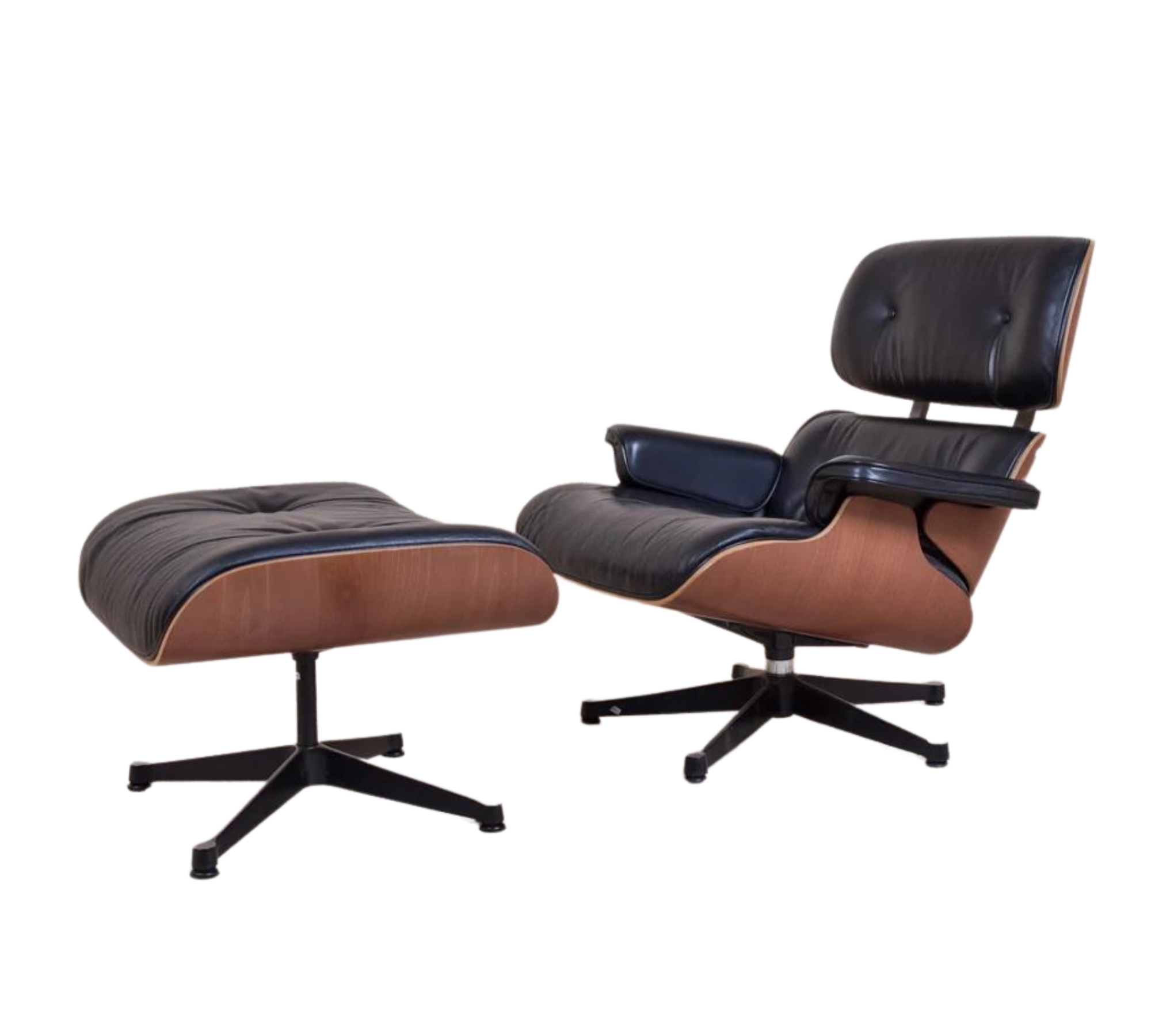 Eames Lounge Chair mit Ottoman Schwarz 0